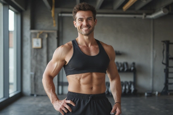 David, un athlète souriant et en pleine forme, en tenue de sport
